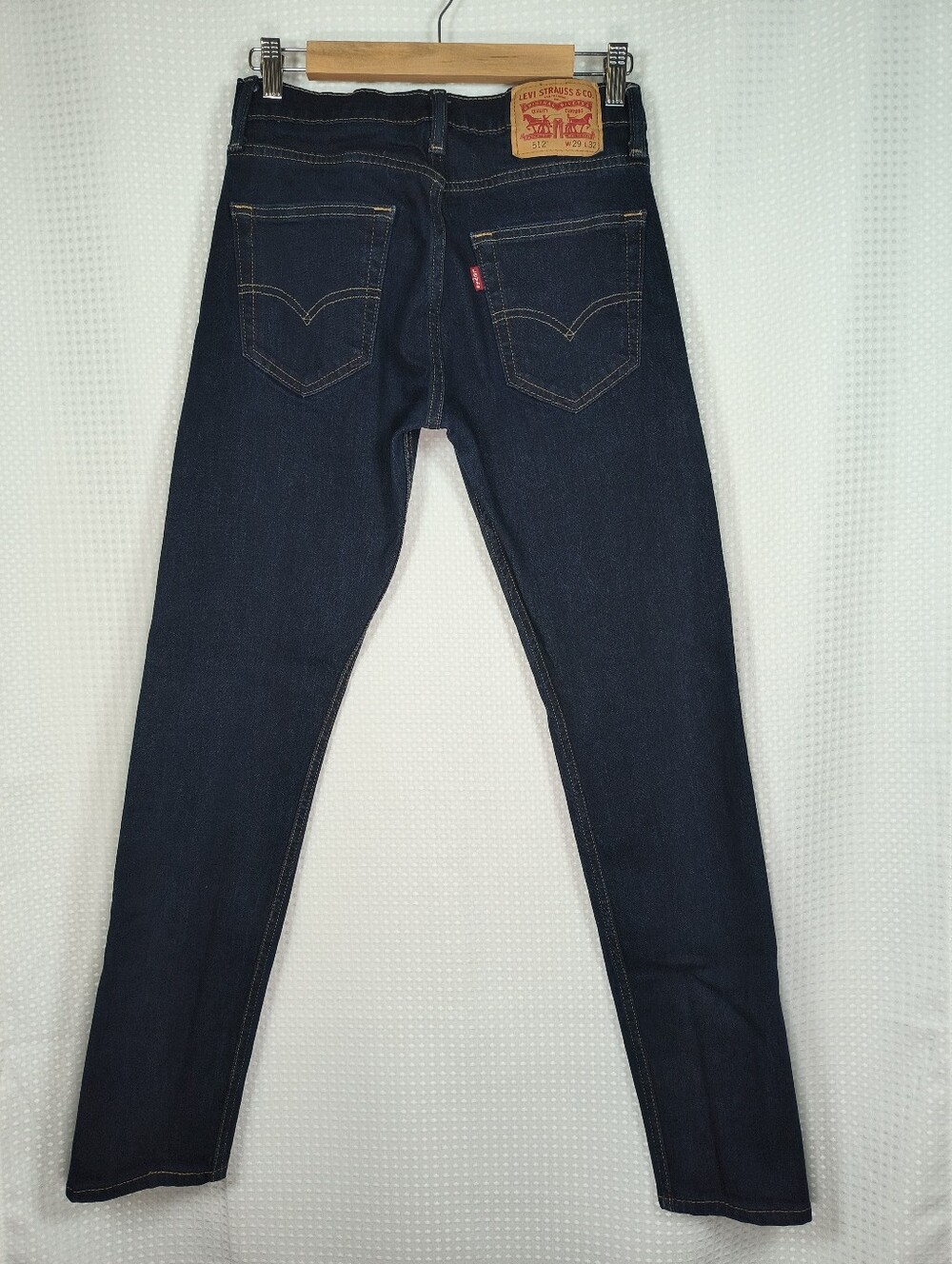 Levi's 512 Dark Wash Slim Tapered Leg Low Rise Mens 29x32 Americana Western
